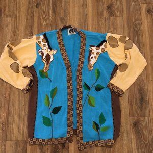 giraffe cardigan sweater